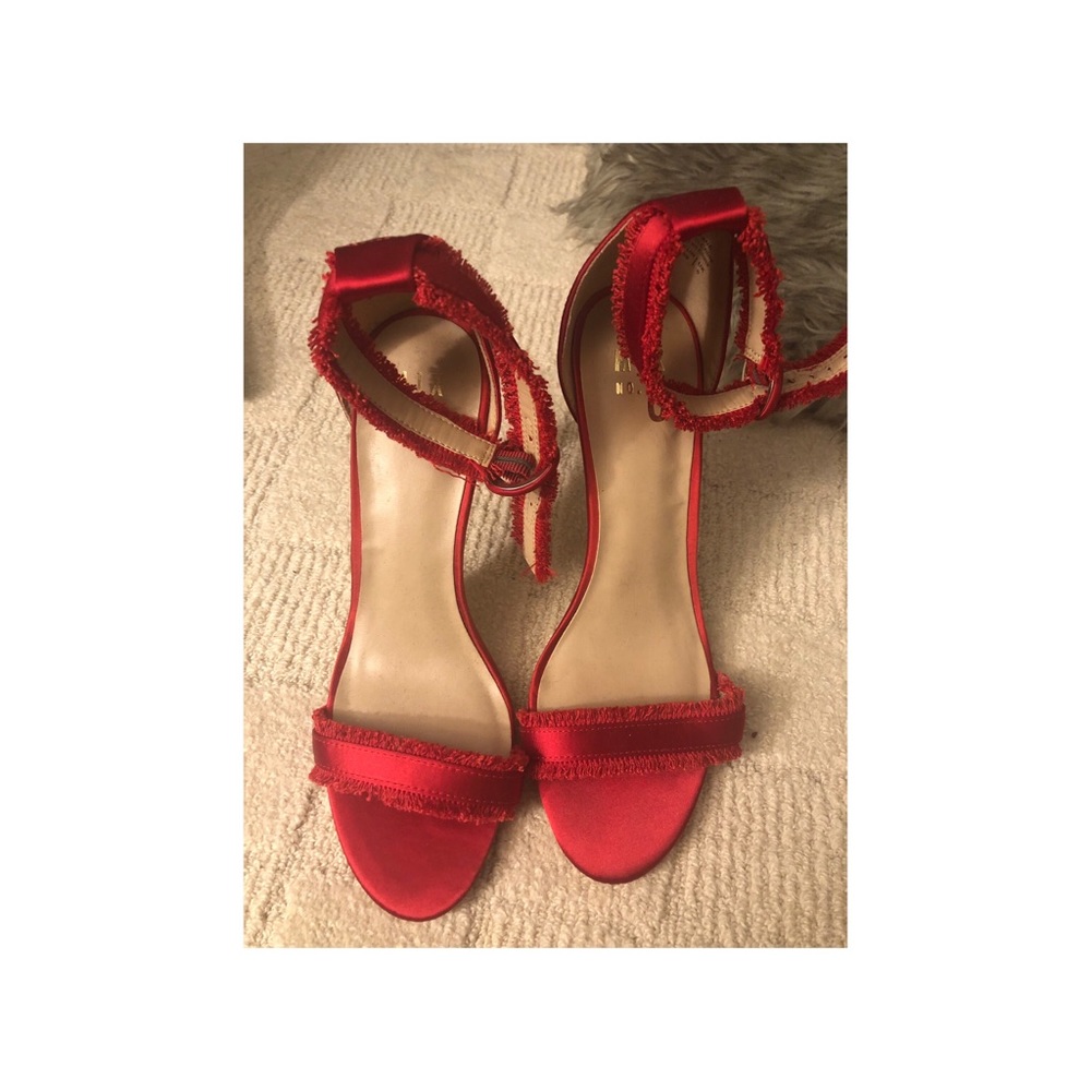 NEW Red heels with fringe Size 8